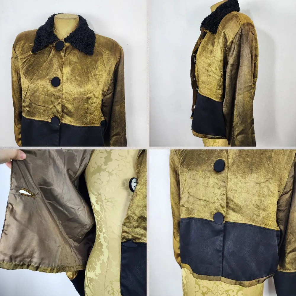 Casaquinho Vintage Anos 90 Lia Rabelo Dourado Furta-Cor