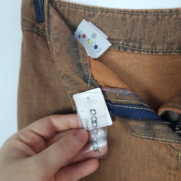 Saia Jeans Marrom Feminina Brechó Y2K Anos 2000 Geométrica