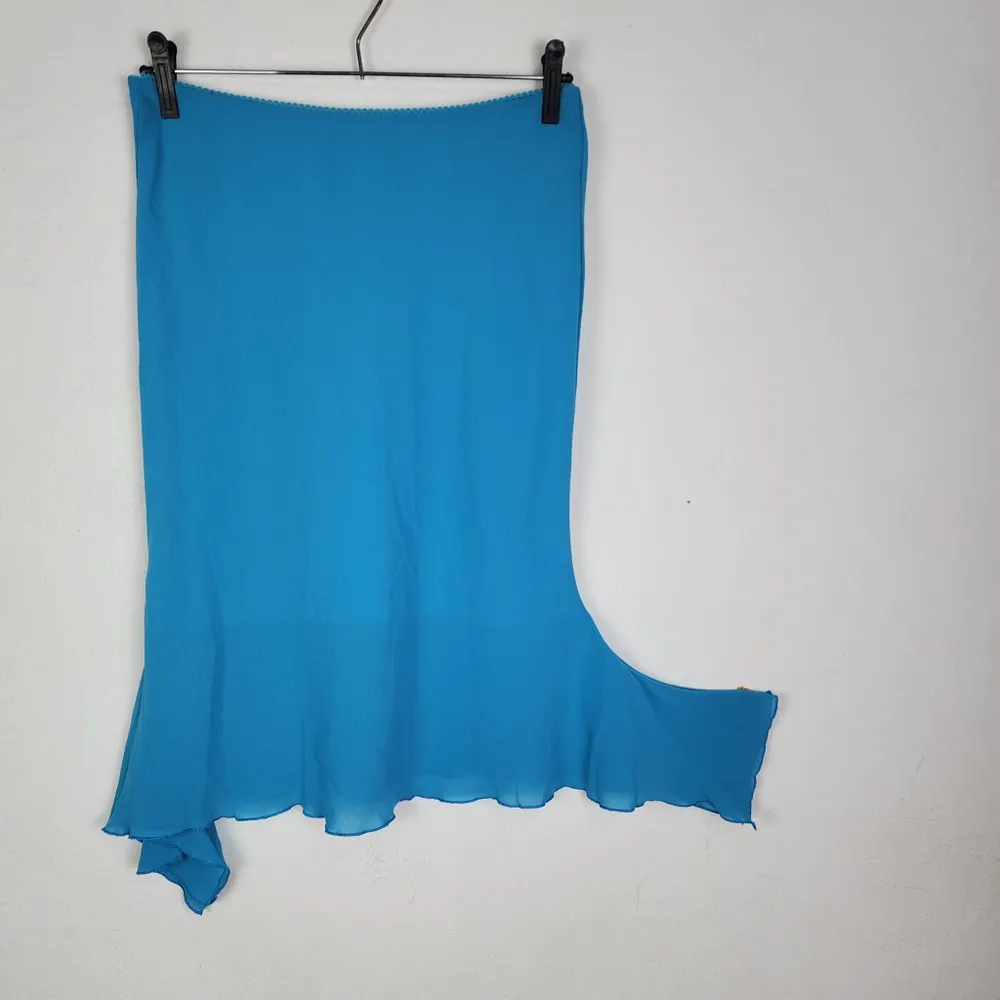 Saia Midi Azul Turquesa Anos 2000 com Forro