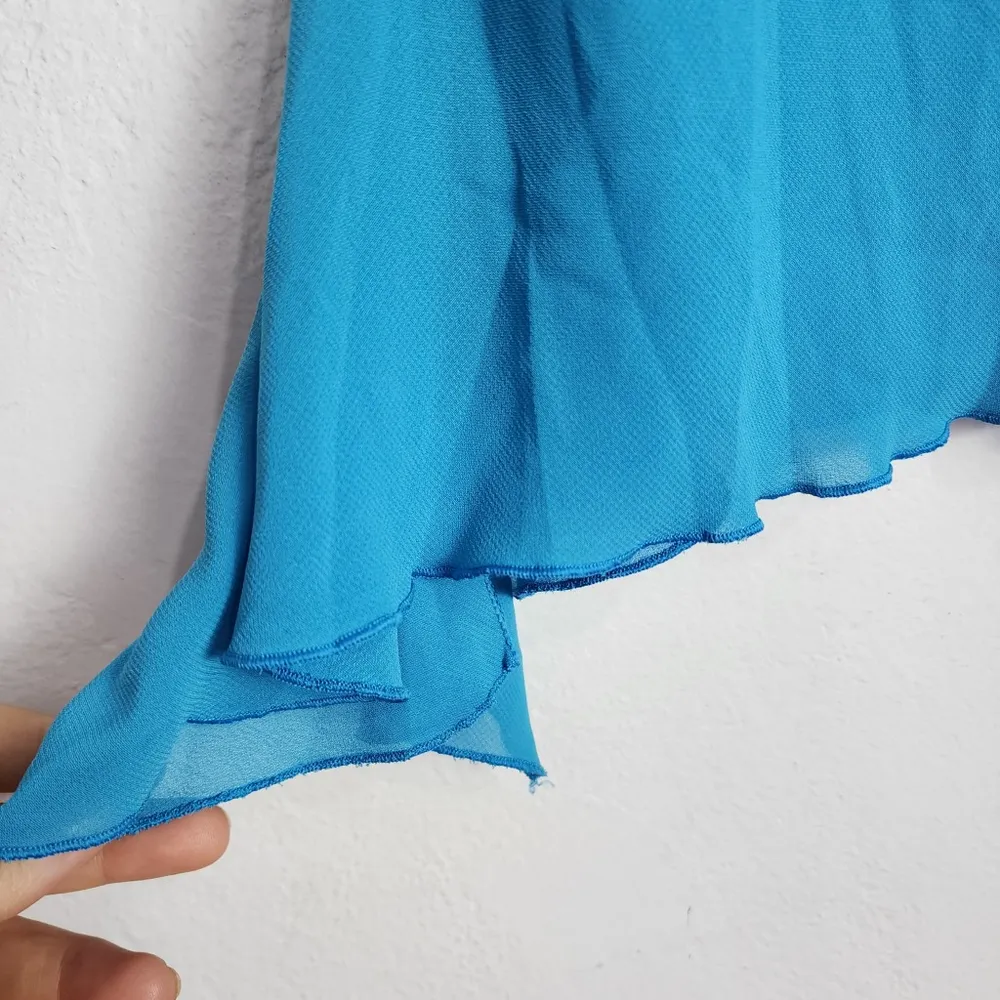 Saia Midi Azul Turquesa Anos 2000 com Forro
