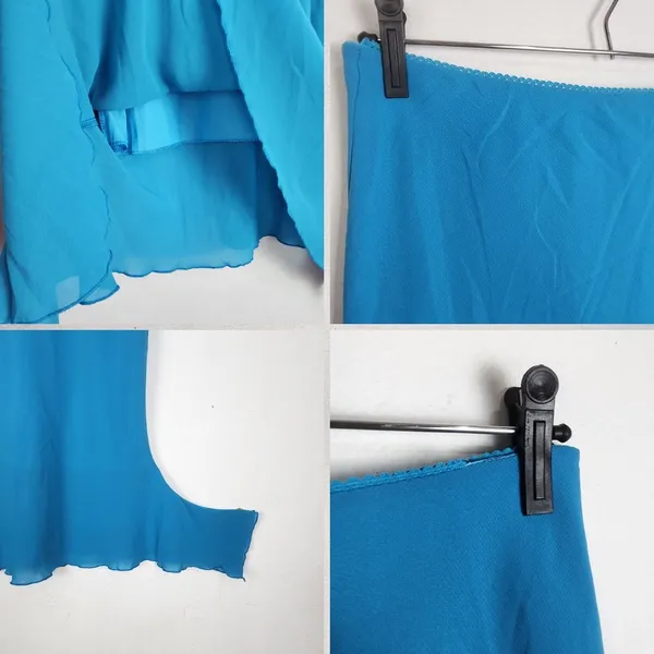 Saia Midi Azul Turquesa Anos 2000 com Forro