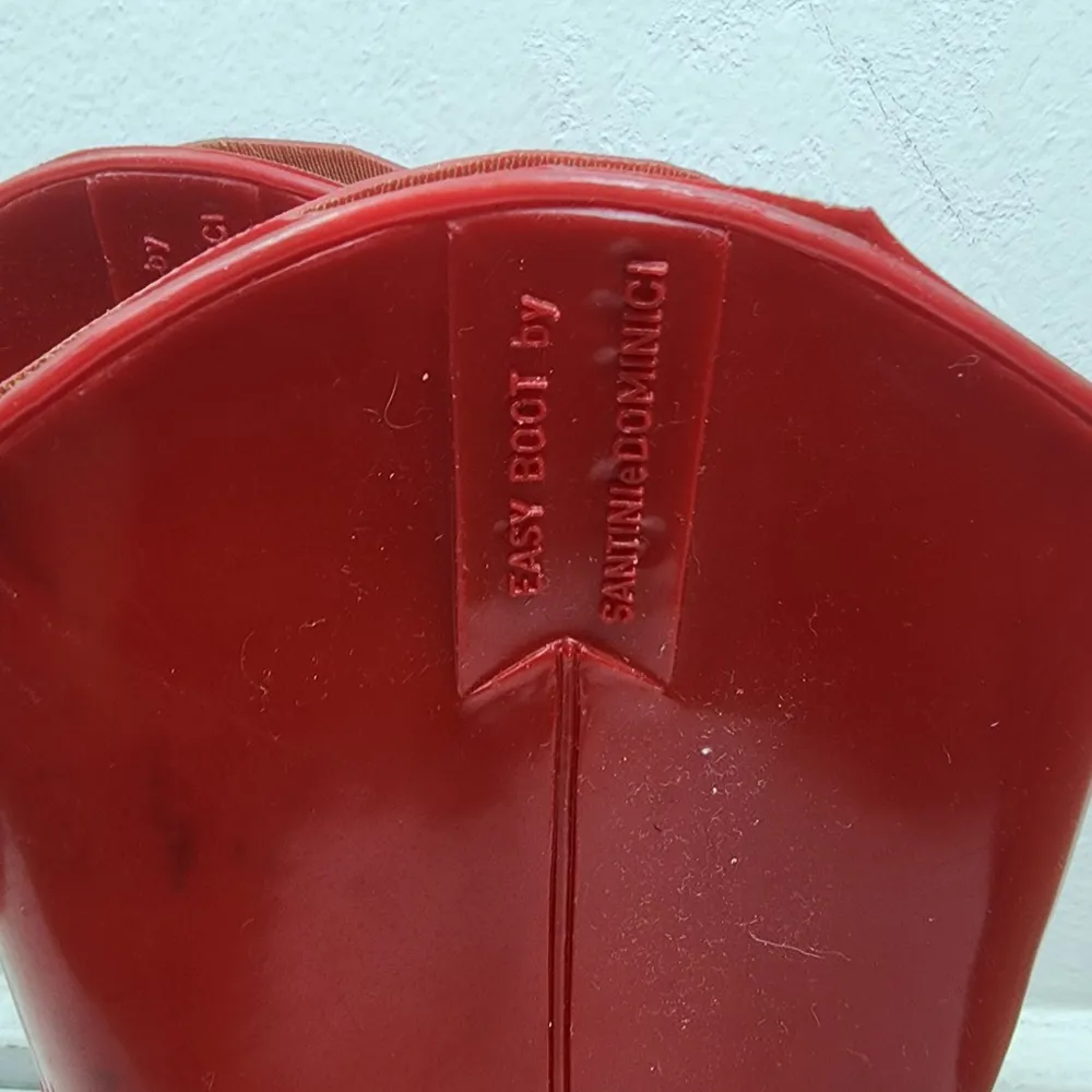Bota Western Borracha Vermelha Anos 80 Coleção Figurino