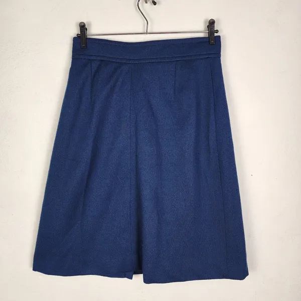 Brechó Saia Envelope Vintage Anos 60 Azul Marinho