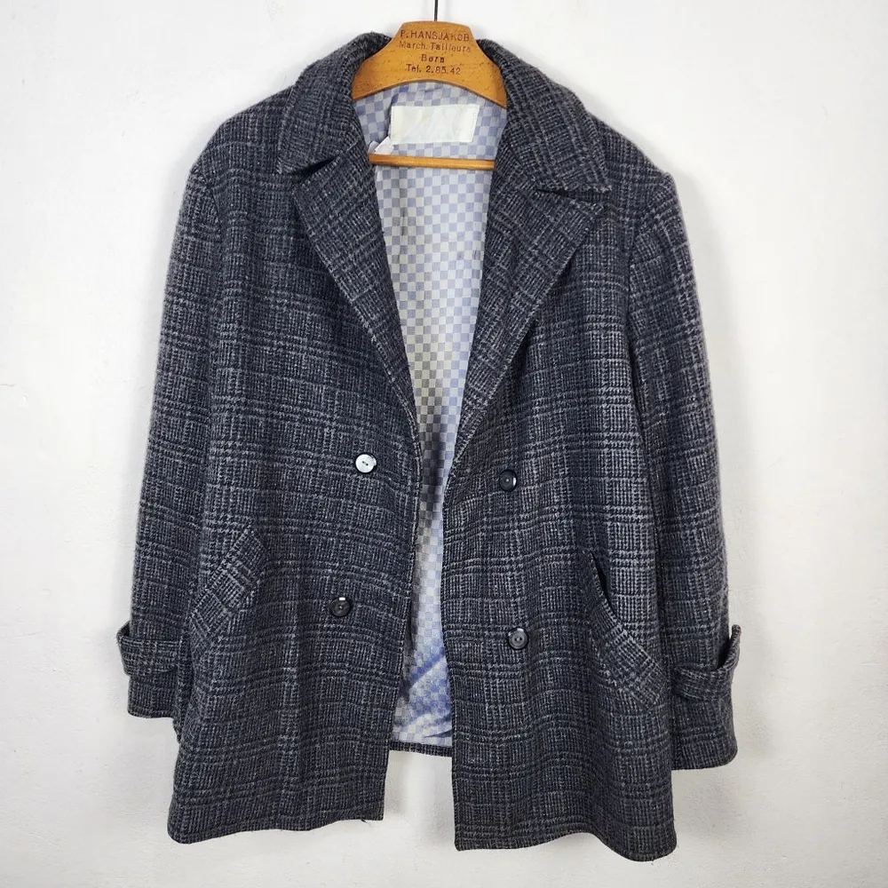 Casaco Masculino Vintage Anos 60 Lã Mescla Forrado Tam 44