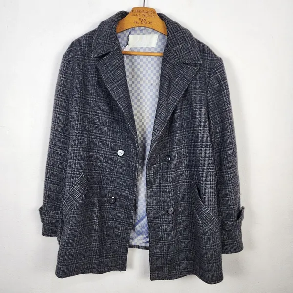 Casaco Masculino Vintage Anos 60 Lã Mescla Forrado Tam 44