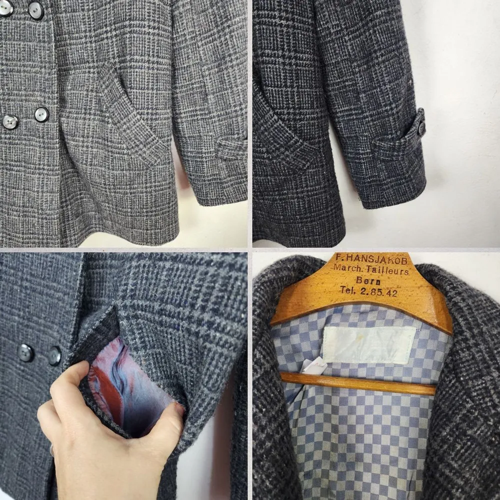 Casaco Masculino Vintage Anos 60 Lã Mescla Forrado Tam 44