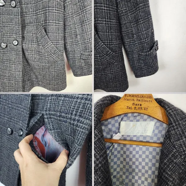 Casaco Masculino Vintage Anos 60 Lã Mescla Forrado Tam 44