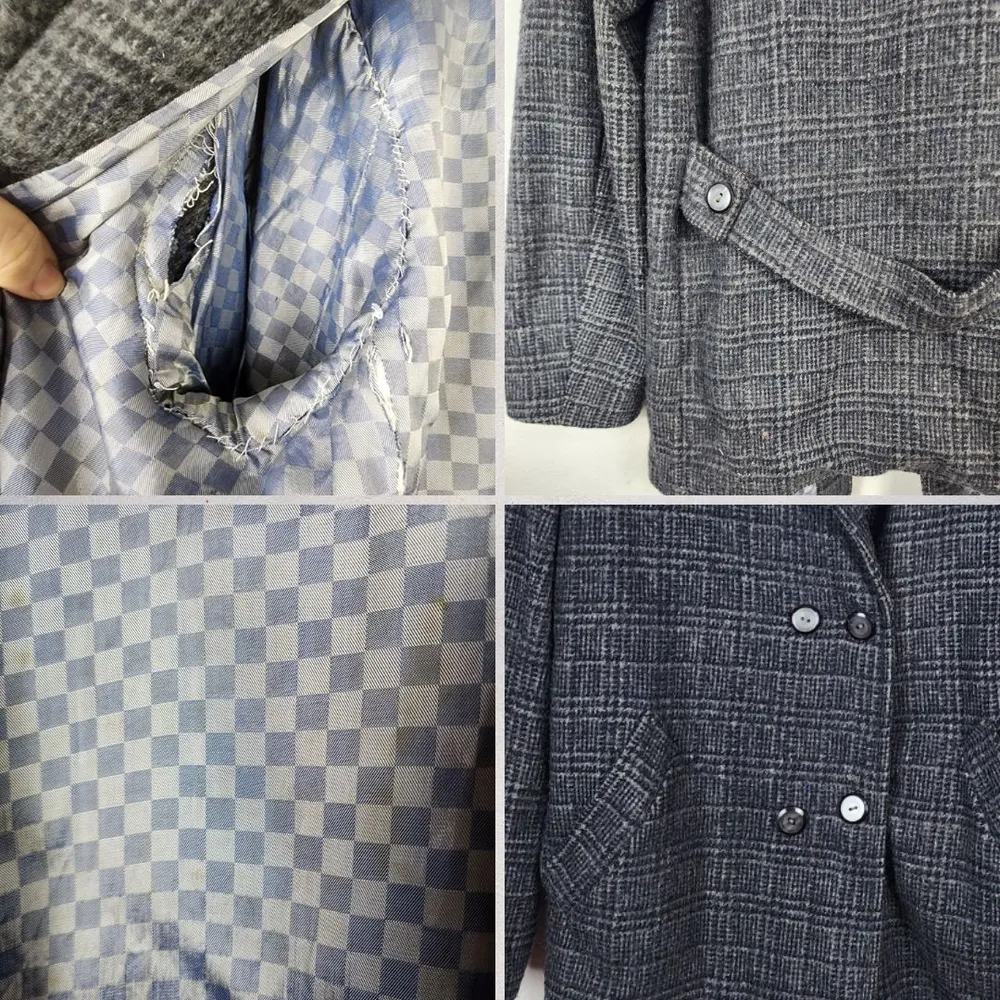 Casaco Masculino Vintage Anos 60 Lã Mescla Forrado Tam 44