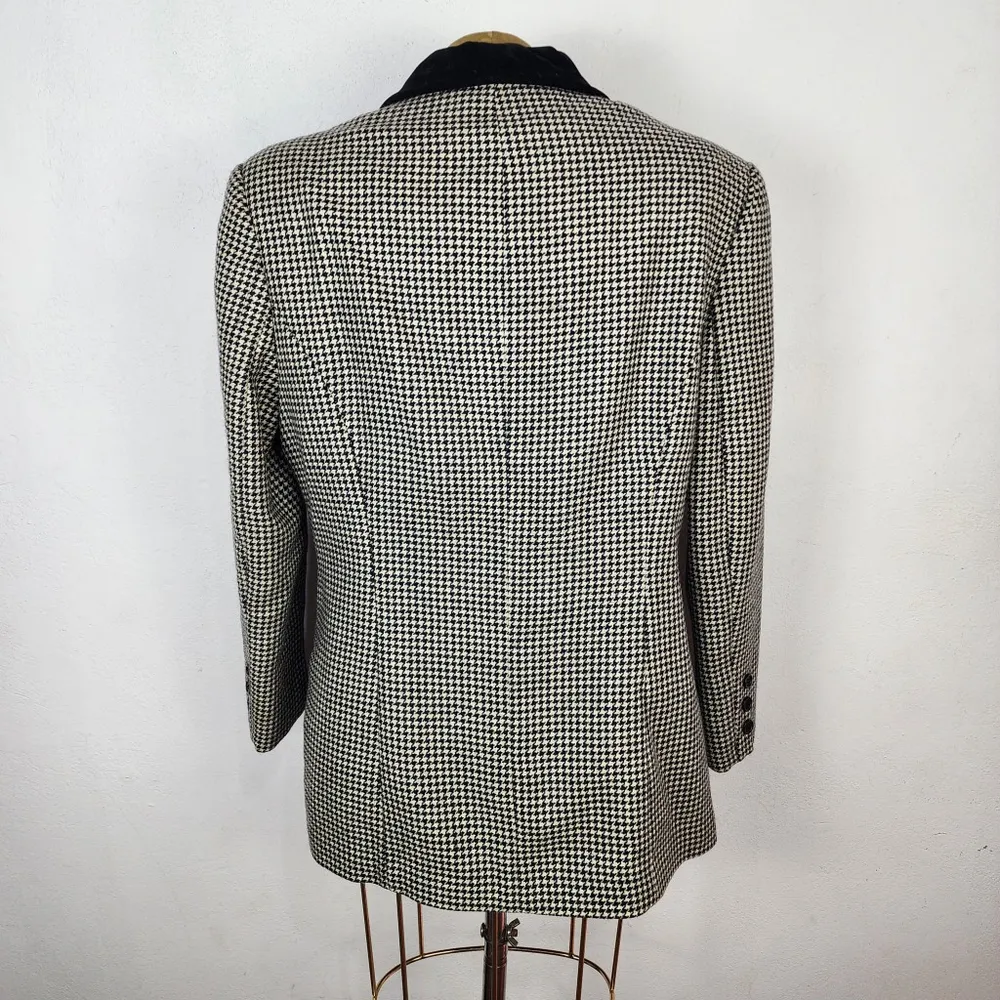 Blazer Feminino Vintage Anos 90 Pied de Poule Lã