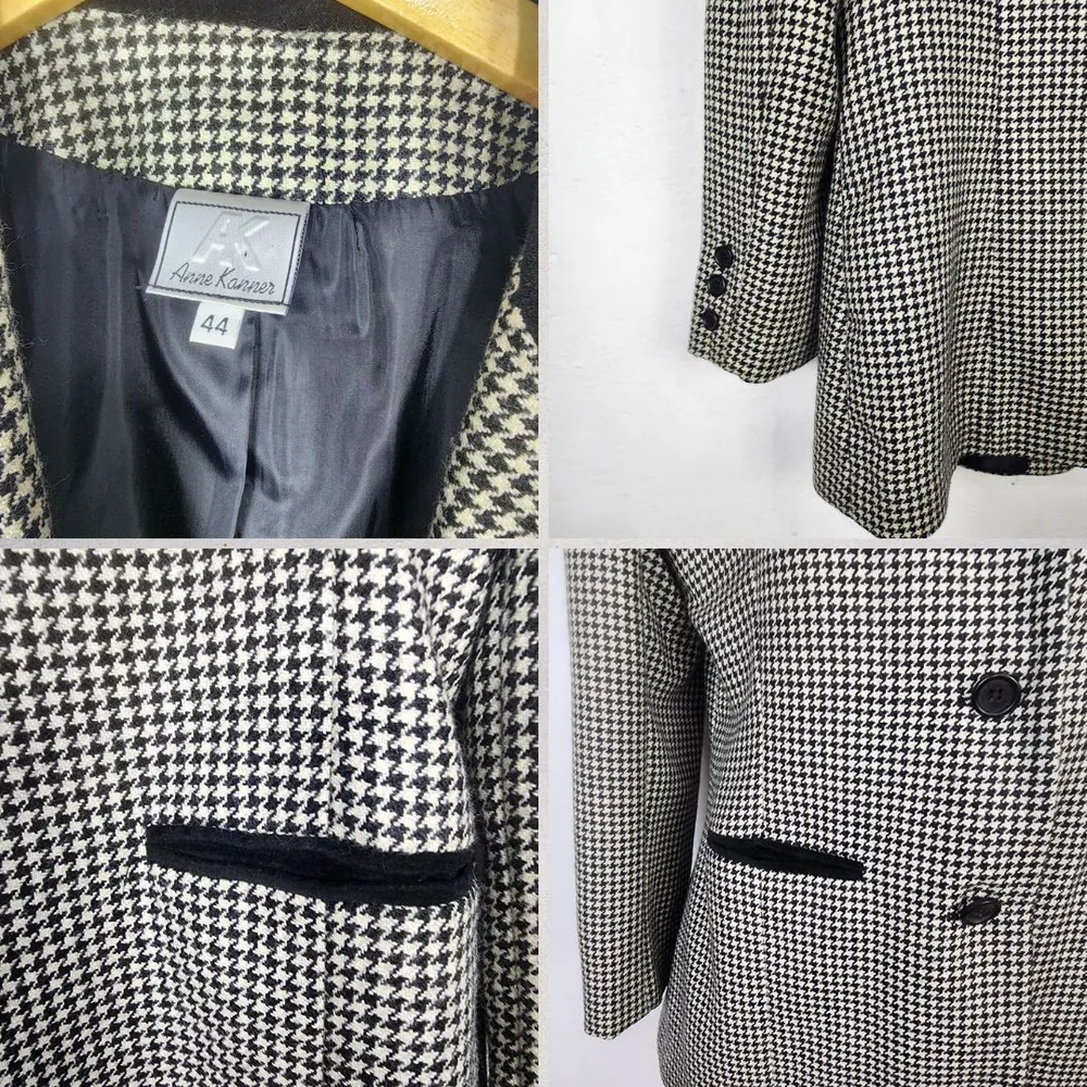 Blazer Feminino Vintage Anos 90 Pied de Poule Lã