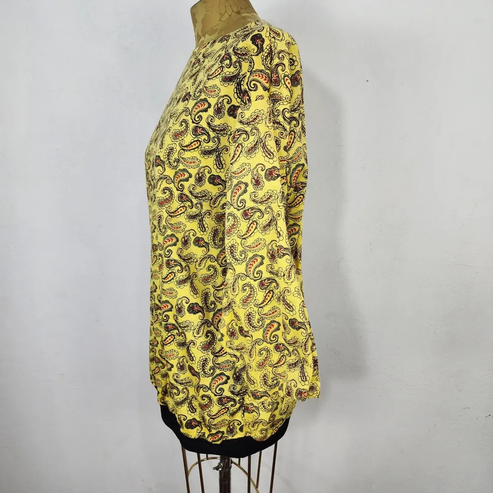 Blusa Vintage Anos 80 Paisley Amarela