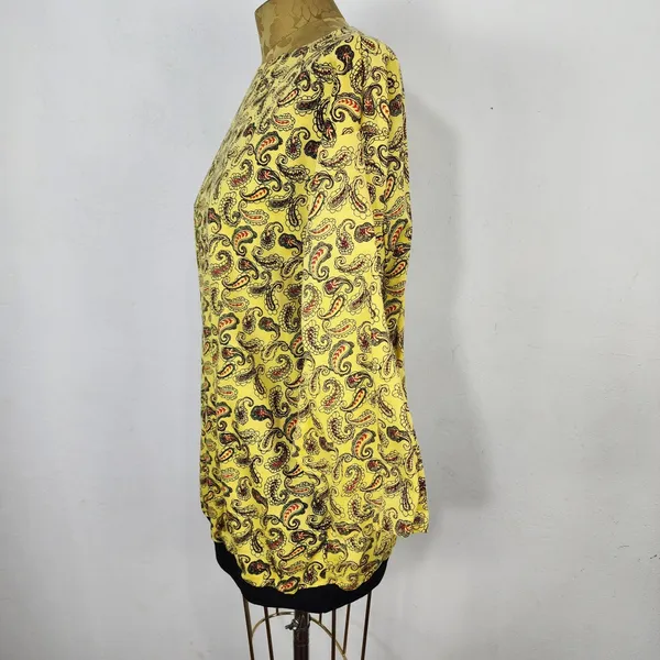 Blusa Vintage Anos 80 Paisley Amarela