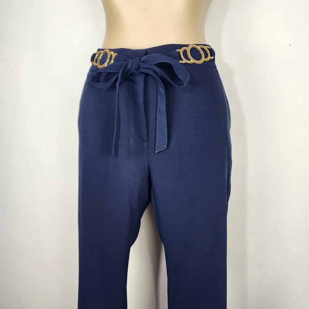 Calça Feminina P.A Concept Azul-Marinho com Amarração
