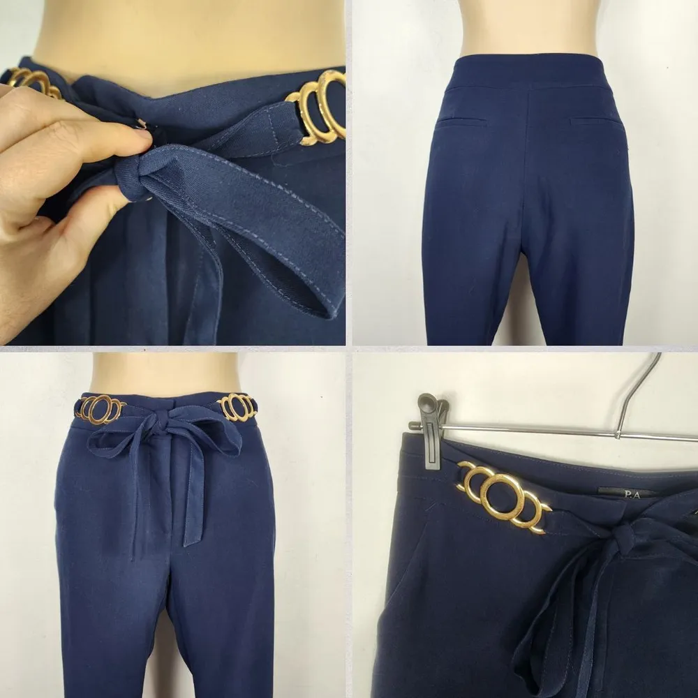 Calça Feminina P.A Concept Azul-Marinho com Amarração