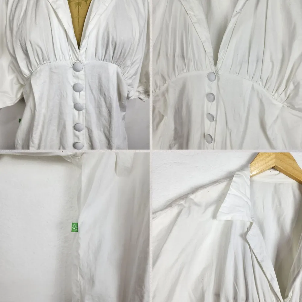 Camisa Branca Anos 2000 Flora Nativa Manga Morcego Tam M