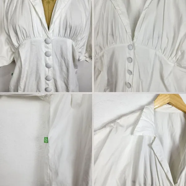 Camisa Branca Anos 2000 Flora Nativa Manga Morcego Tam M