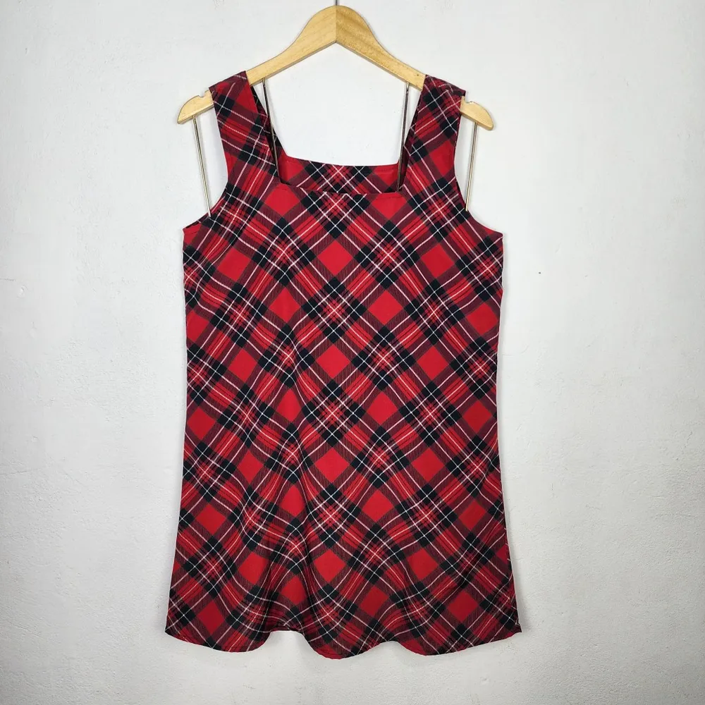 Vestido Vintage Anos 90 Xadrez Vermelho Hit Generation