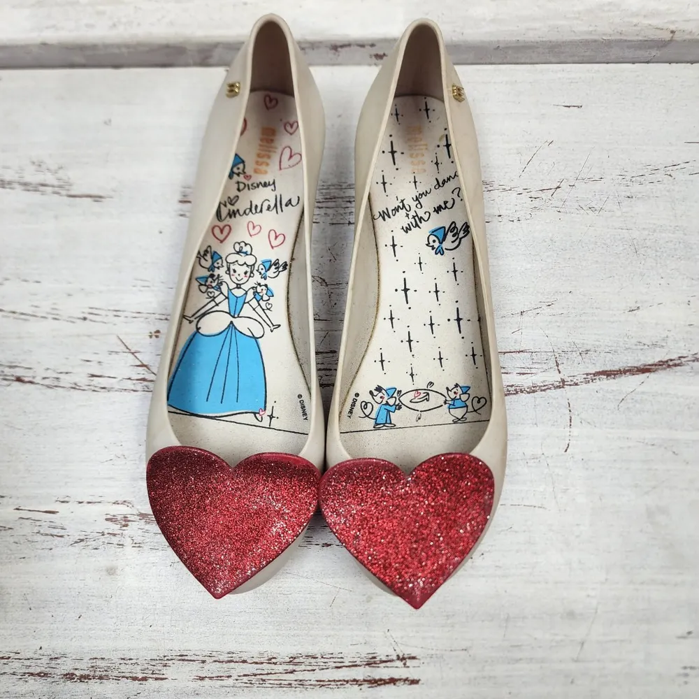 Melissa Ultra Disney Cinderela Coração Glitter Vermelho
