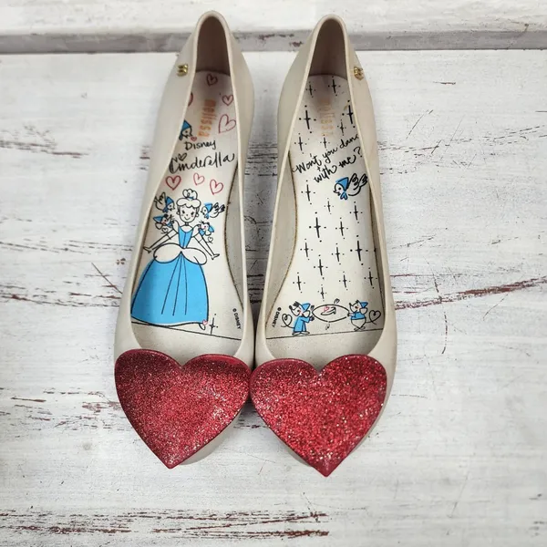 Melissa Ultra Disney Cinderela Coração Glitter Vermelho