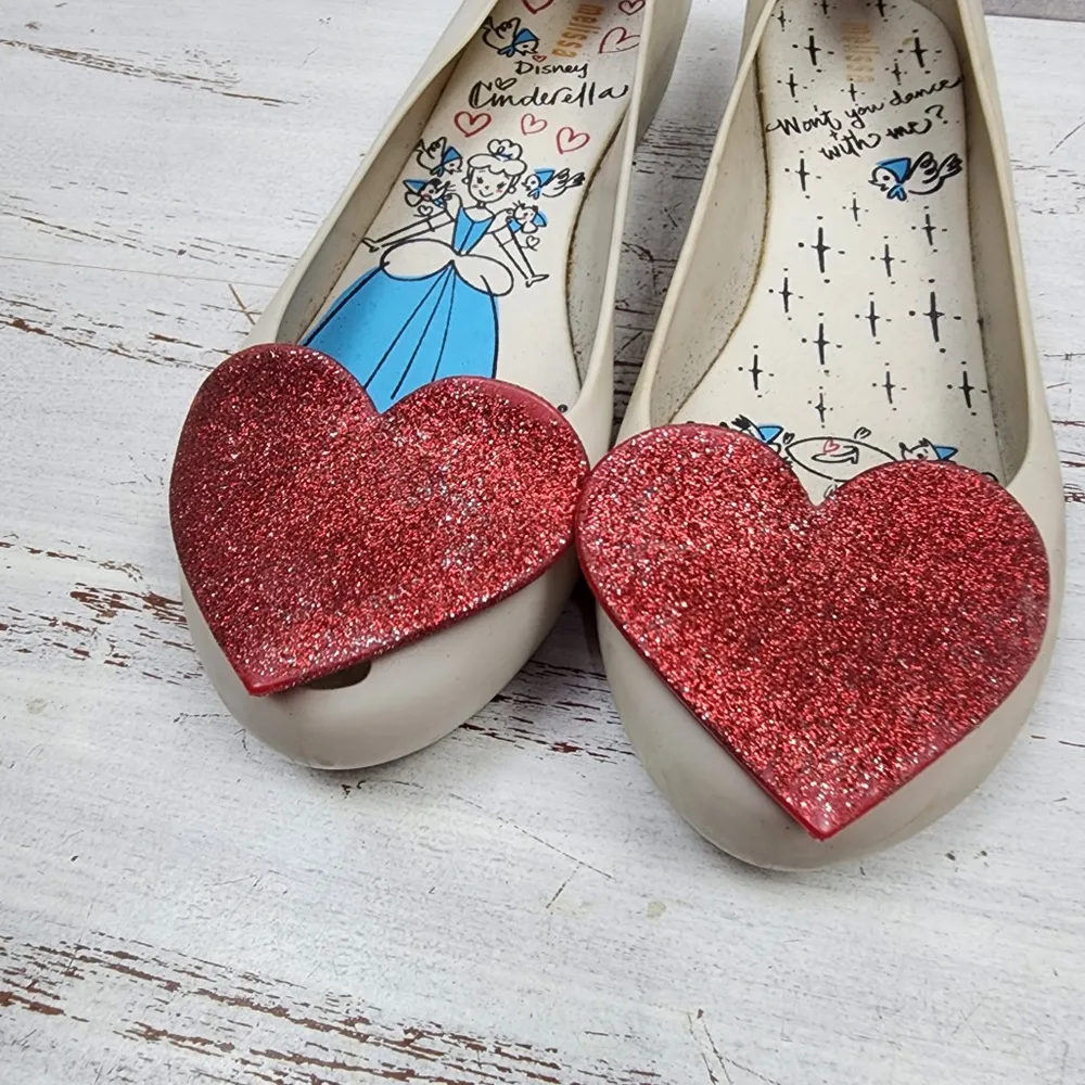 Melissa Ultra Disney Cinderela Coração Glitter Vermelho