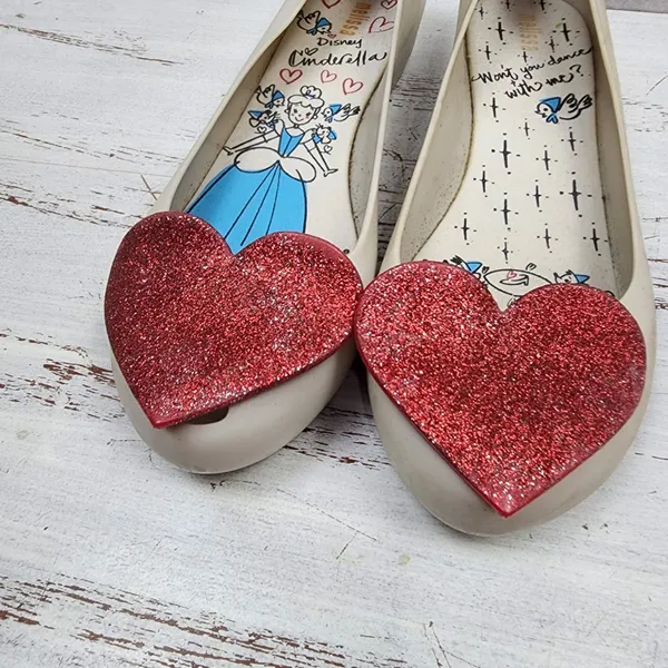 Melissa Ultra Disney Cinderela Coração Glitter Vermelho