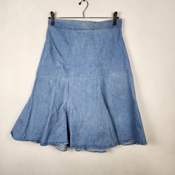Saia Jeans Vintage Anos 70 Original Tamanho M Evasê