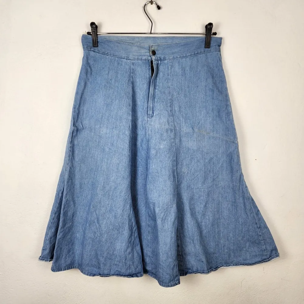 Saia Jeans Vintage Anos 70 Original Tamanho M Evasê