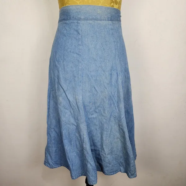 Saia Jeans Vintage Anos 70 Original Tamanho M Evasê