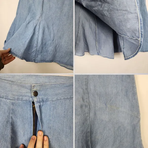 Saia Jeans Vintage Anos 70 Original Tamanho M Evasê