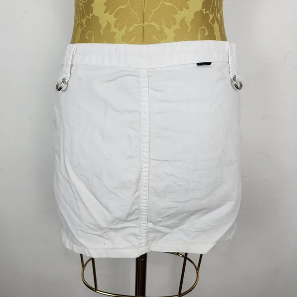 Minissaia Jeans Branca Sawary Anos 2000 Cintura Baixa