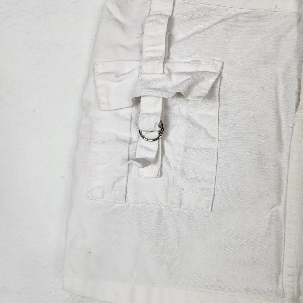 Minissaia Jeans Branca Sawary Anos 2000 Cintura Baixa