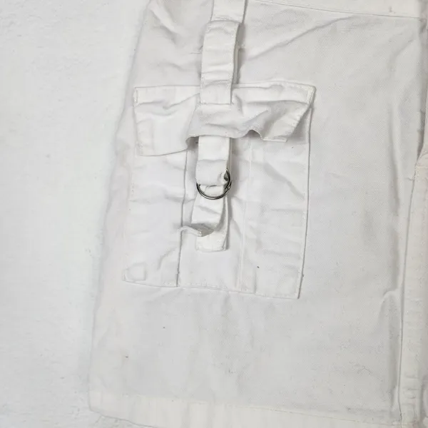 Minissaia Jeans Branca Sawary Anos 2000 Cintura Baixa