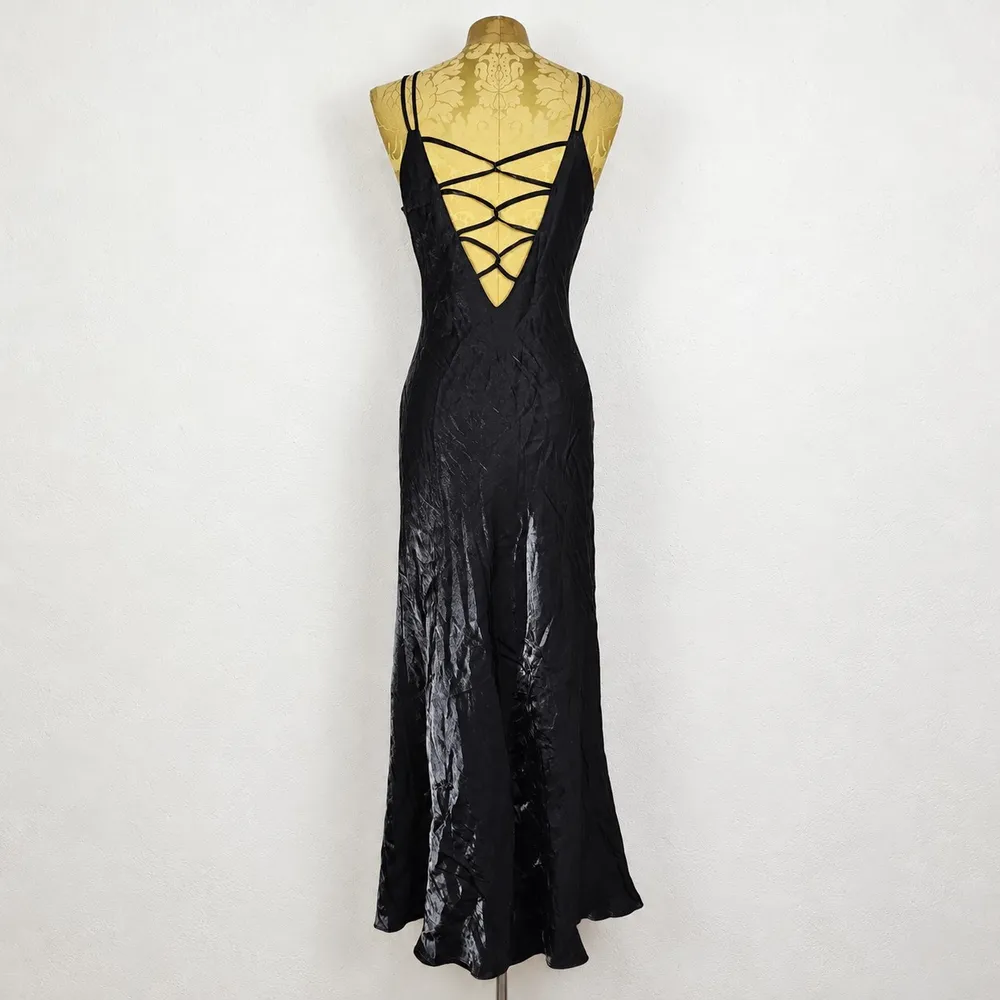 Vestido Longo Preto Festa Vintage Anos 2000 Y2K