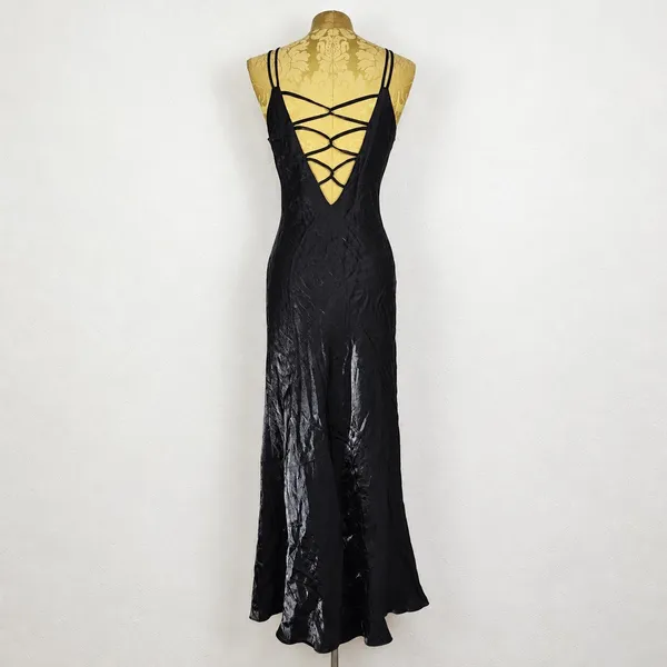 Vestido Longo Preto Festa Vintage Anos 2000 Y2K