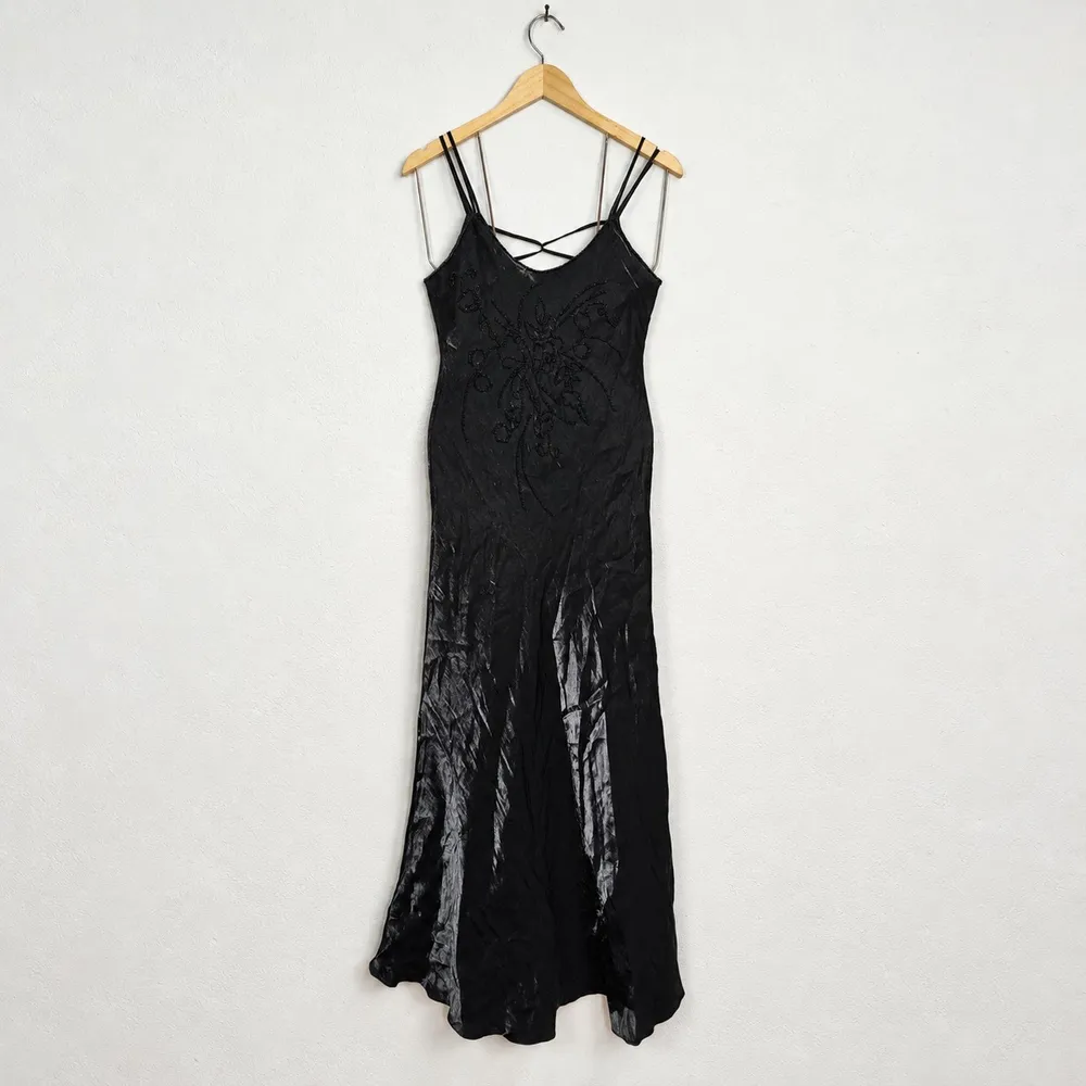 Vestido Longo Preto Festa Vintage Anos 2000 Y2K