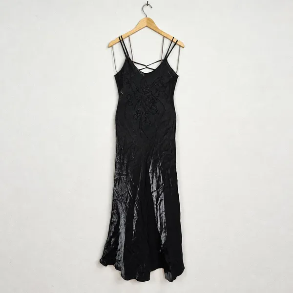 Vestido Longo Preto Festa Vintage Anos 2000 Y2K