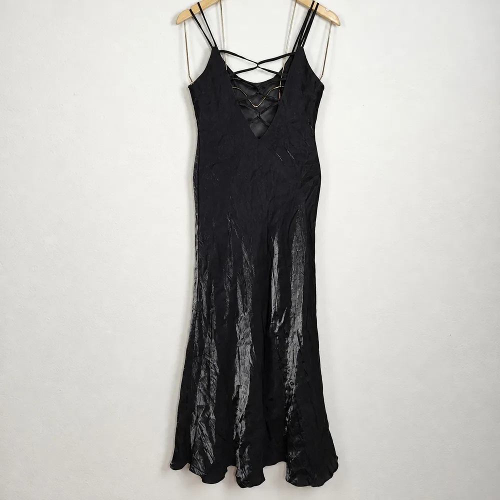 Vestido Longo Preto Festa Vintage Anos 2000 Y2K