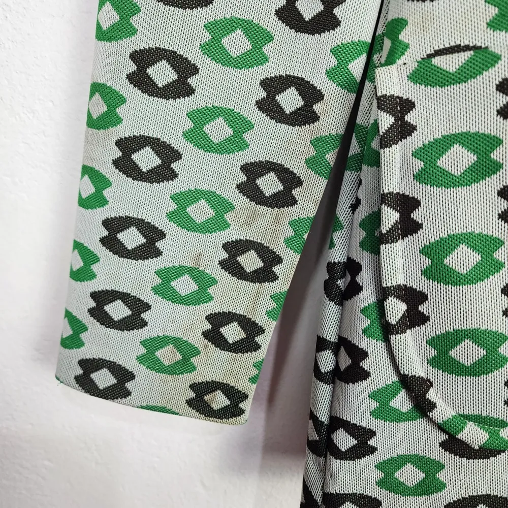 Blazer Feminino Vintage Anos 60 Estampado Verde