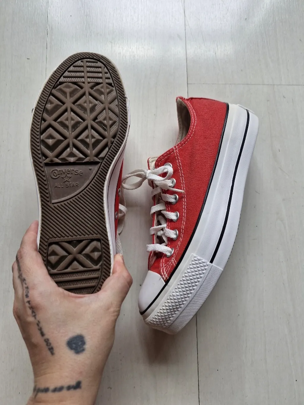 Converse All Star plataforma vermelho 37