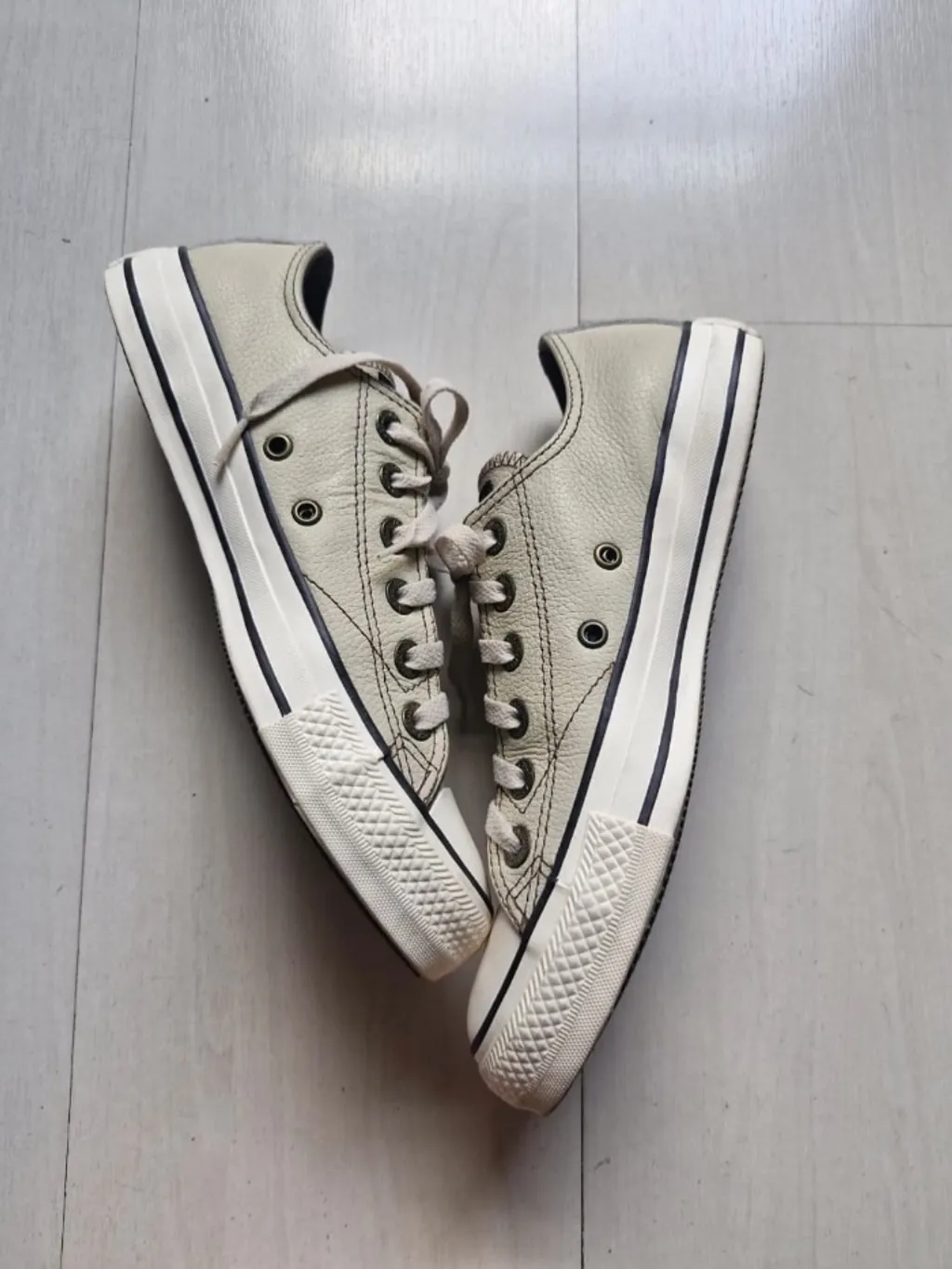 Converse All Star couro bege 36
