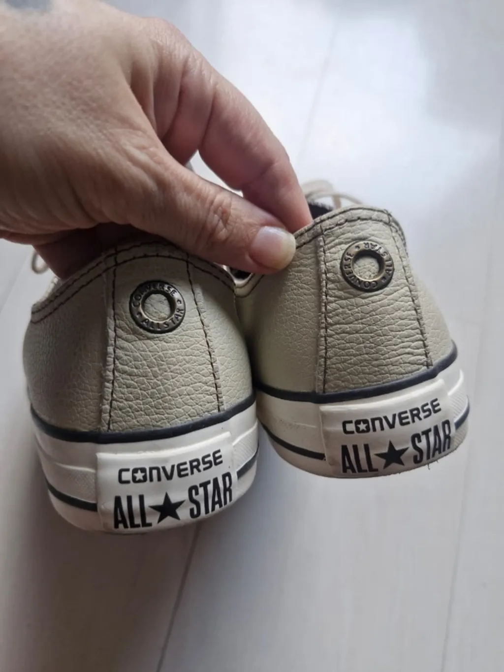 Converse All Star couro bege 36