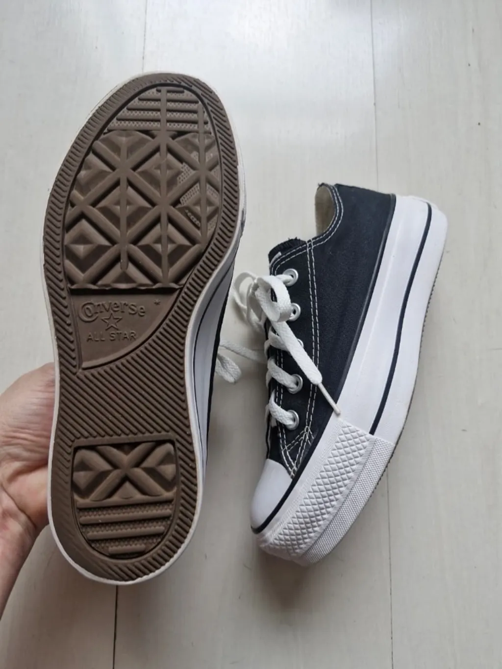 Converse All Star plataforma preto 34