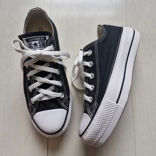 Converse All Star plataforma preto 34