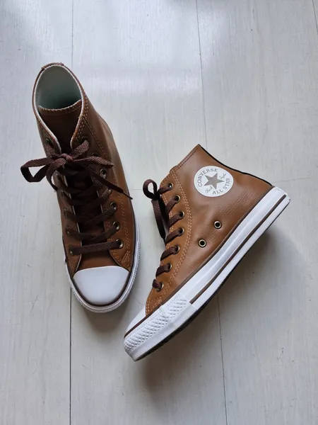 Converse All Star couro sintético marrom 35