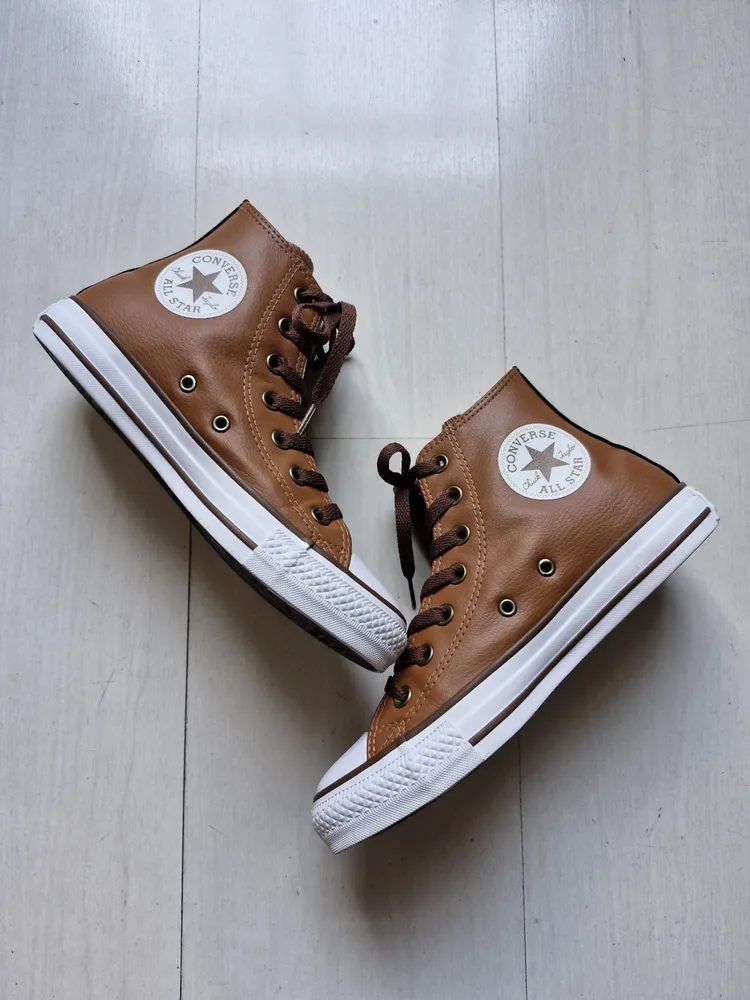 Converse All Star couro sintético marrom 35