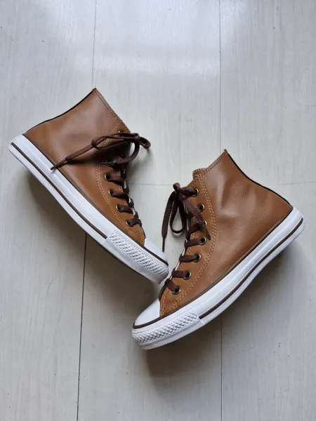 Converse All Star couro sintético marrom 35
