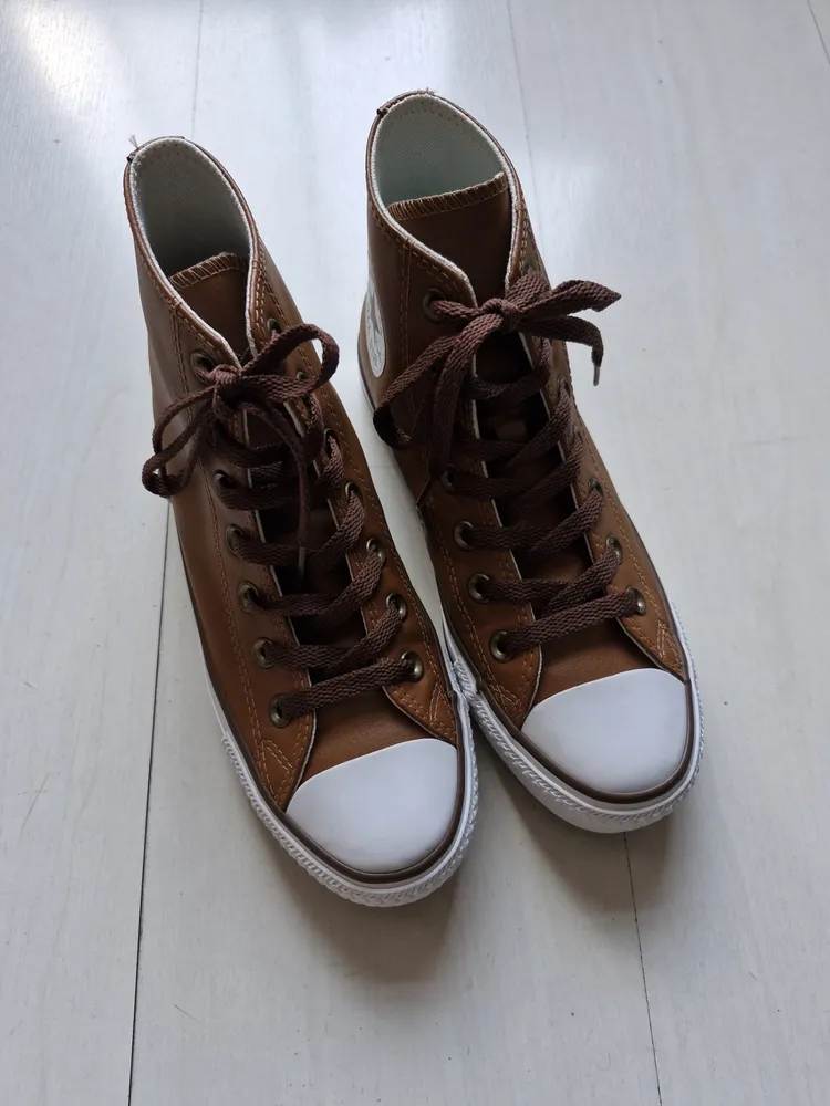 Converse All Star couro sintético marrom 35