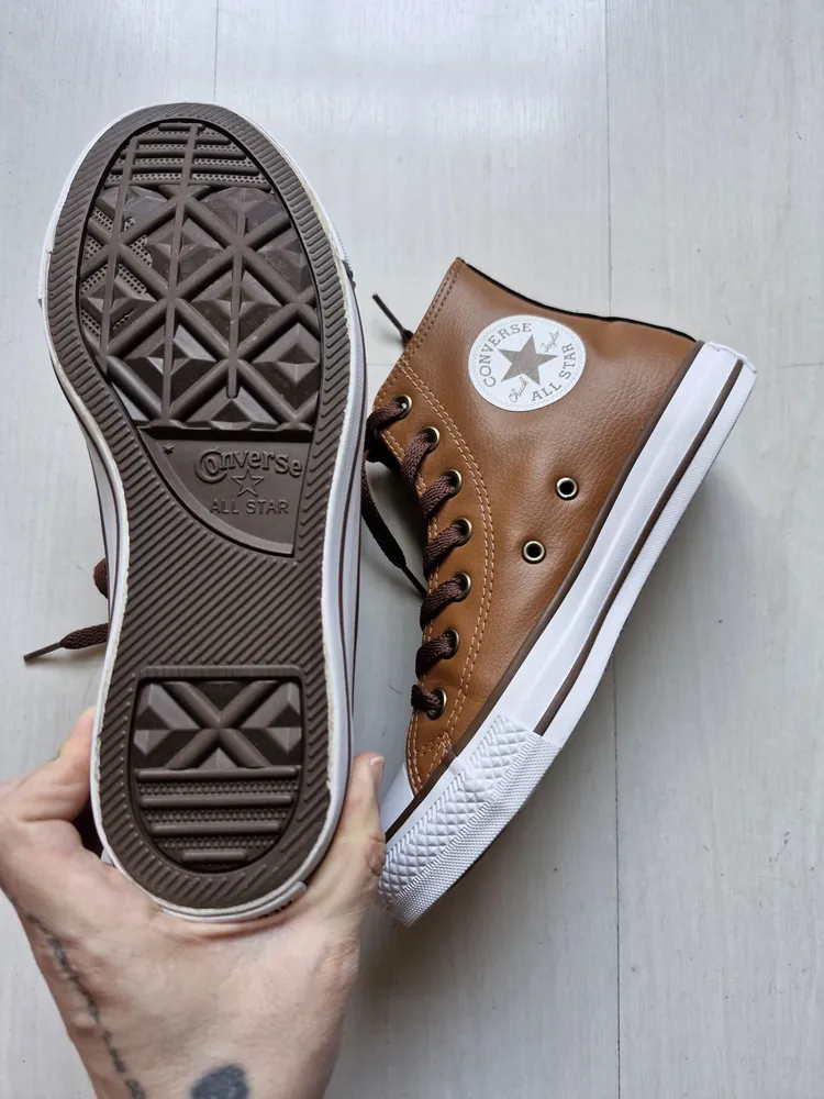 Converse All Star couro sintético marrom 35