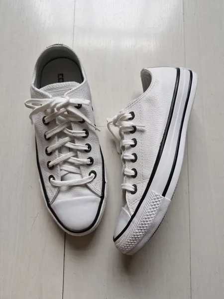 Converse All Star couro branco 36