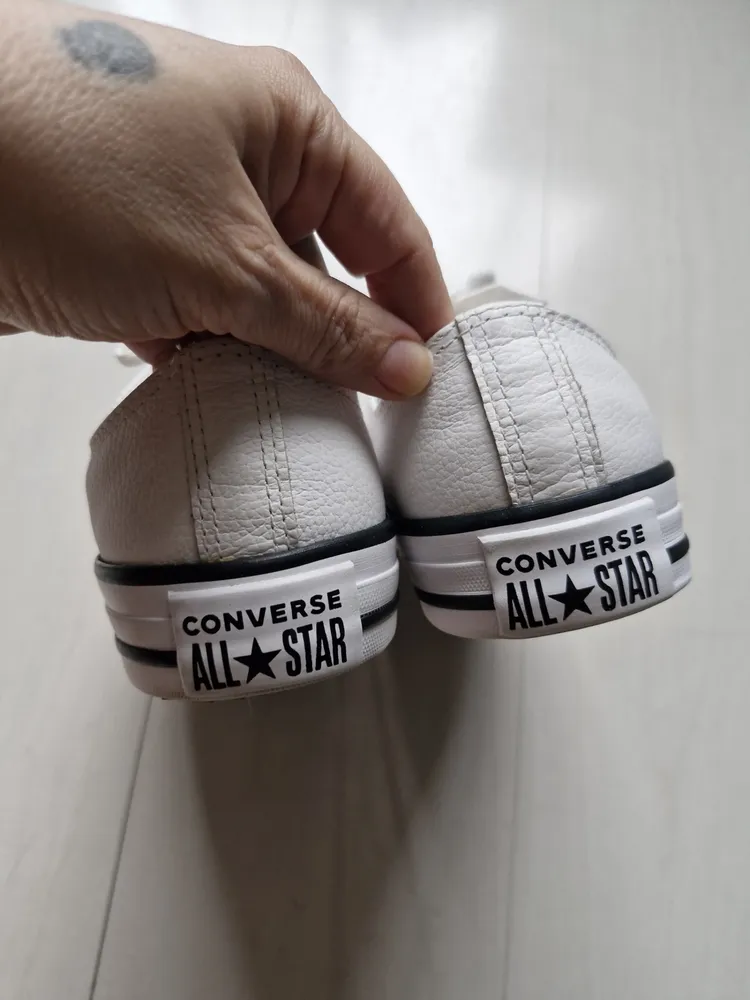 Converse All Star couro branco 36